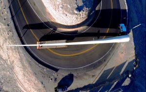 53 meter blade going through the Andes Mountains